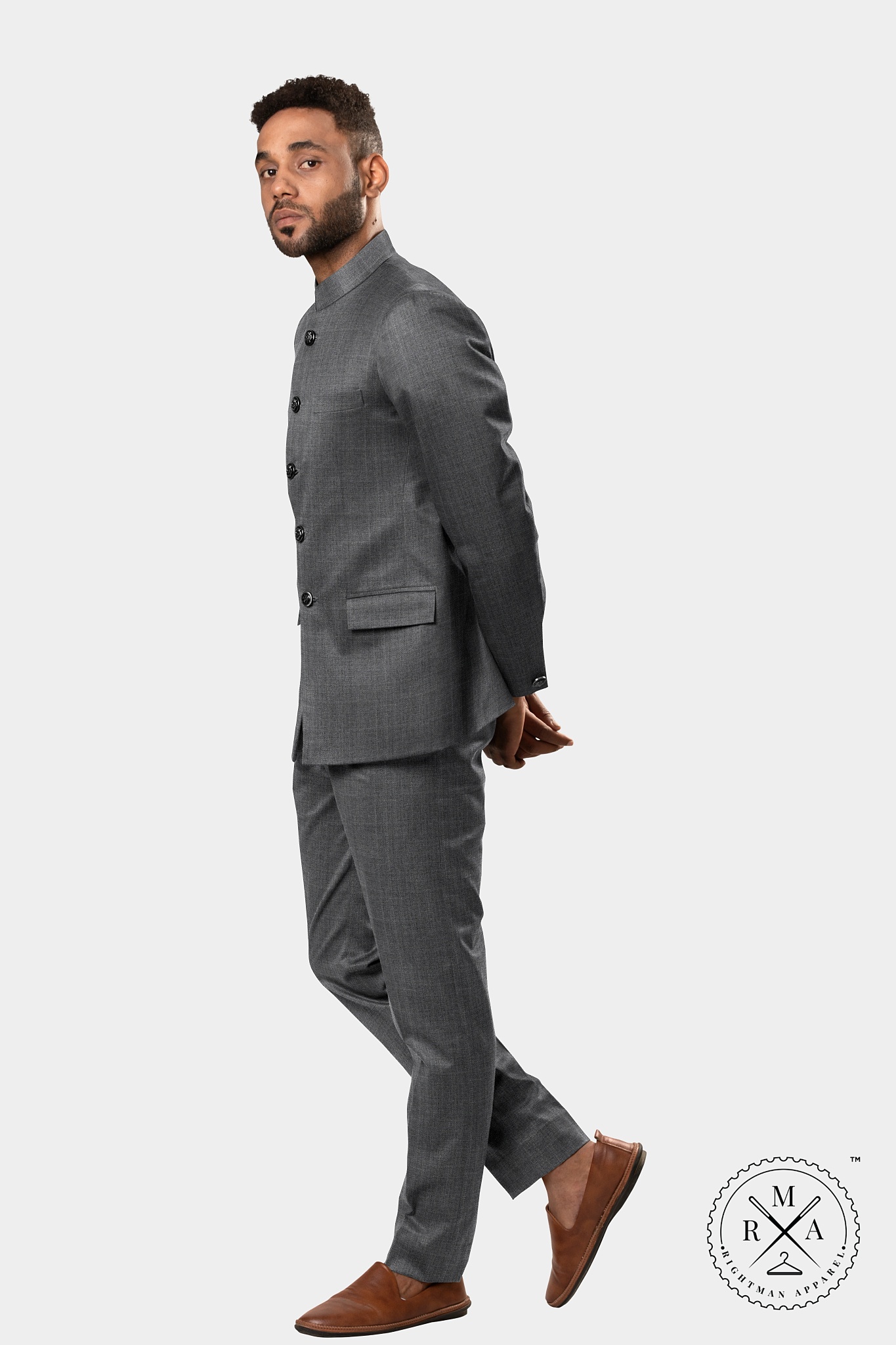 Textured Grey Jodhpuri Suit SU114